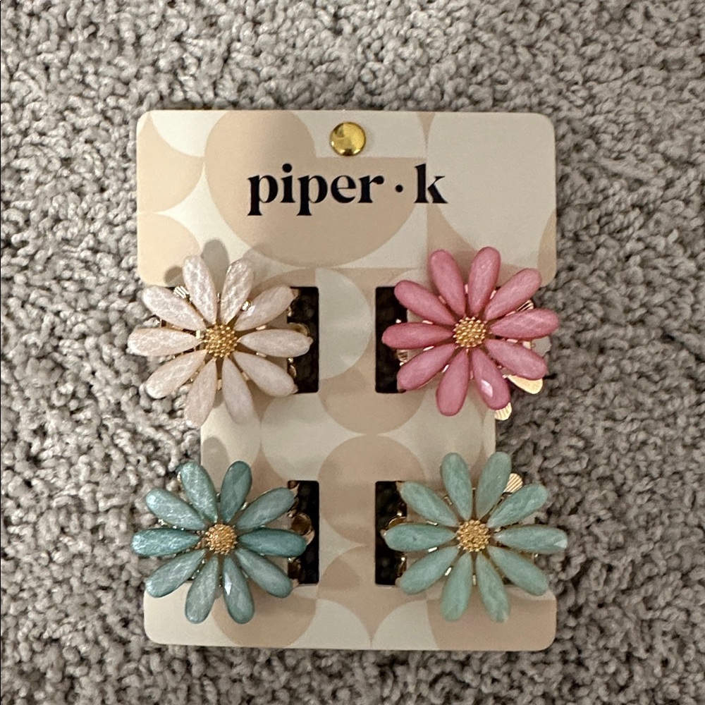 Piper-K Hair Clips Set - Pink, Cream, Green, Blue